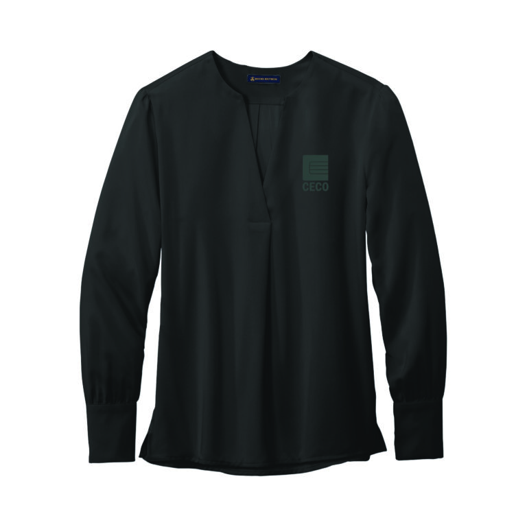 Brooks Brothers | Women’s Open-Neck Satin Blouse